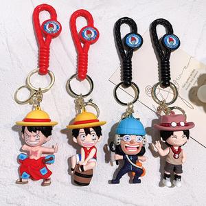 Porte-clés 3D en Pvc mignon dessin animé Silicone caoutchouc Luffy Silicone Zoro Porte-clés école enfants Autre porte-bonheur Porte-sac de voiture - Product Image 3