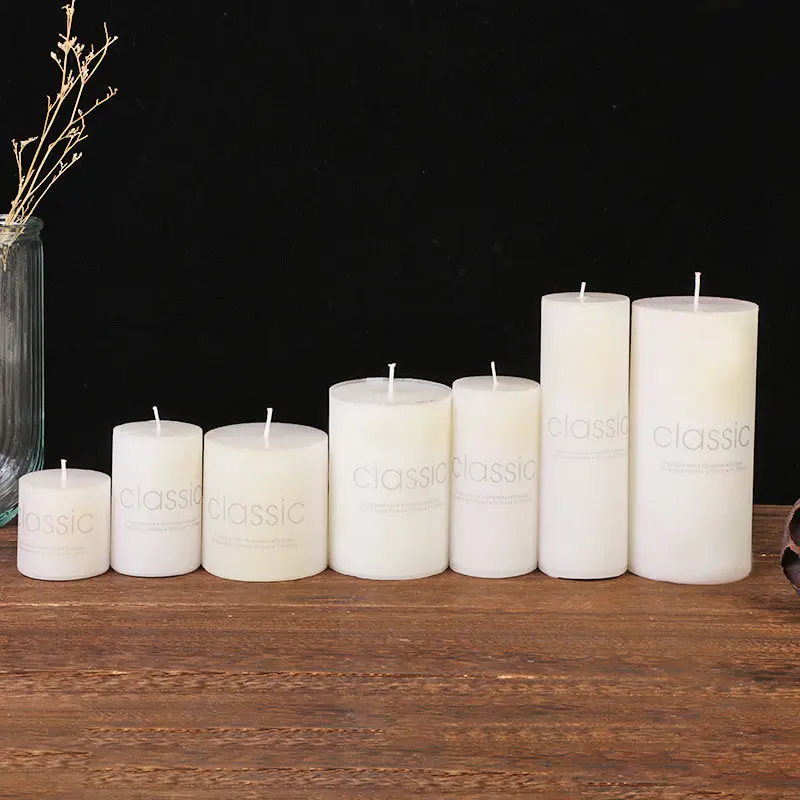Different Sizes Custom Hand Making Aesthetic Supplies Unscented Large Unique Novelty Ribbed Warmer Pillar Column led candle