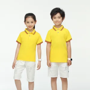 Kaos Polo Anak-anak, Desain Terbaru 100% Katun untuk Anak-anak Laki-laki Perempuan Kaus Sablon Kustom Anak-anak