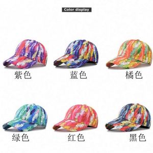 Casquettes de baseball structurées à 6 panneaux OEM en gros, casquettes de sport à imprimé floral de haute qualité - Product Image 2