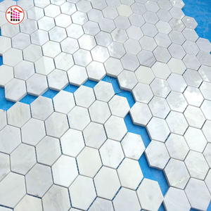 Mosaïque hexagonale en marbre blanc naturel, mur de <span class=keywords><strong>sol</strong></span> de salle de bain, mosaïque de carrera italien, carrelage de mosaïque en marbre de haute qualité - Product Image 2