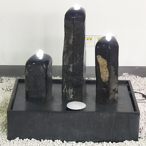 Fontana a Tre Colonne in Pietra di Basalto Naturale per <span class=keywords><strong>Giardino</strong></span> Esterno, Design Personalizzato, <span class=keywords><strong>Vendita</strong></span> Calda - Product Image 2