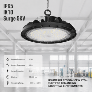 Lámpara LED <span class=keywords><strong>High</strong></span> <span class=keywords><strong>Bay</strong></span> IP65 IK10 de 100-200W, Impermeable, para Techo de Fábrica o Almacén, con Certificación CE y RoHS - Product Image 2
