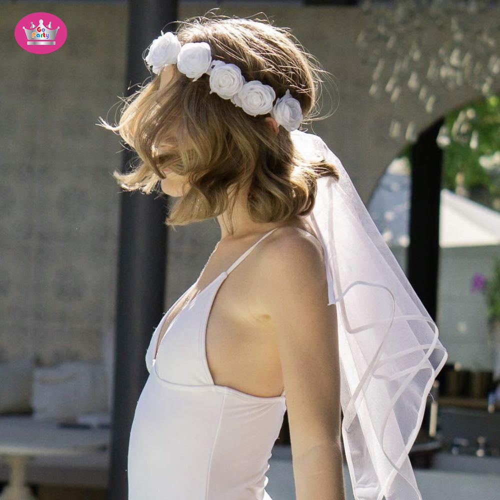 Оптовая продажа, Свадебный венок с цветами для вечеринки, венок, Фата для невесты, свадебная фата