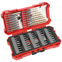 Jeu de 57 pièces en acier S2, tournevis à cliquet positif/négatif, clé à molette courte, embouts cruciformes, multifonction, en coffret