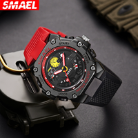 SMAEL Herren-Armbanduhr mit Silikonband, modische LED-Digitaluhr, wasserdicht, Kalender, Countdown, elektronische Uhr, Reloj Hombre