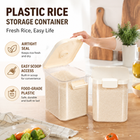 Exquisite Nordic Style Plastic Rice Storage Container Home Use Large 20-Pound Sealed Moisture-Proof Insect-Proof Grain Box