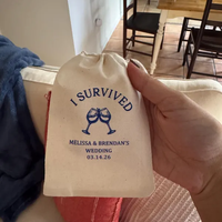 Sacchetto Regalo in Cotone con Cordoncino e Logo Personalizzato per Bomboniere, Confezioni di Gioielli e Regali per Feste