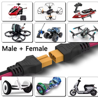 Cable de Extensión XT60, Adaptador XT60 Macho a Hembra, Cable XT60 de 12AWG, Cable para Estación de Energía Portátil, Cable Adaptador Solar para RV, 0.8M