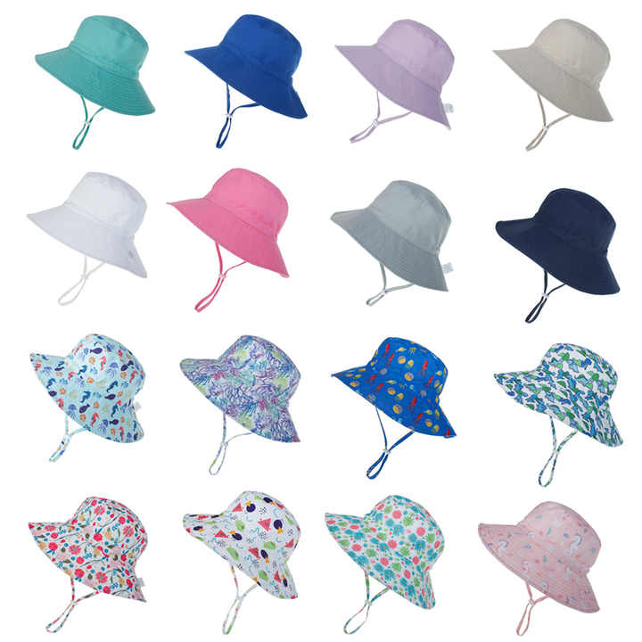 thumbnail interactive-video image 1 of Baby Kids Sun Hat UPF 50+ - Toddler Bucket Hat With Wide Brim & Chin Strap 1 of 11