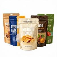 Sachet Doypack Personnalisé Imprimé avec Trou de Suspension, Haute Barrière, Fermeture Éclair Refermable pour Emballage Alimentaire (Snacks, Noix, Flocons d'Avoine)