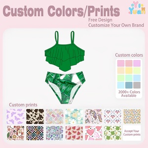 Traje <span class=keywords><strong>de</strong></span> Baño <span class=keywords><strong>de</strong></span> Dos Piezas para Niñas, Diseño Personalizado Yiwu Yiyuan, Bikini con Volantes en Capas, Tirantes Ajustables - Product Image 3