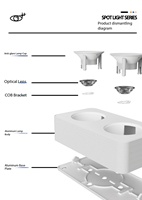 Spot LED de plafond carré moderne en aluminium anti-éblouissement 12W*3 CRI98 Garantie 3 ans pour la maison, le bureau et le salon