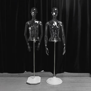 Mannequin de Torse Féminin Personnalisé Transparent avec Base Métallique, <span class=keywords><strong>Buste</strong></span> en Plastique Clair pour Présentation - Product Image 2