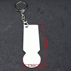 Llavero de aluminio para sublimación con ficha de carrito de compras metálica - Product Image 1