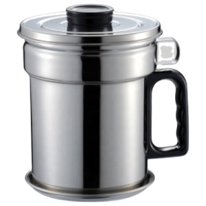 Filtro de aceite de cocina de acero inoxidable, bol con filtro extraíble - Product Image 1