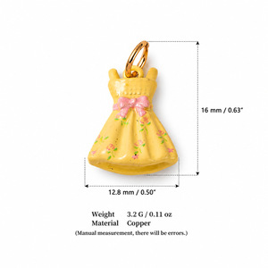 Miniaturas de Arte Pintado a Mano de la Colección Manna Enamel Princess Dress, Dijes de Joyería Hechos a Mano para Accesorios de Moda - Product Image 4