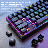 68 Keys Wired Ergonomic Rgb Backlit Gaming Keyboard 65 Percent Hot Swappable Red Switch Mechanical Keyboard for Computer Laptop