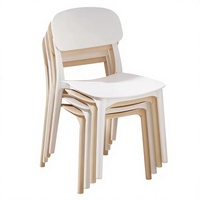 Chaise de salle à manger empilable minimaliste de style nordique épaissie avec dossier, pour usage domestique, commercial et en restauration ; Matière plastique