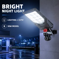 Lámpara Solar CCTV DIALux con Cuerpo de Aluminio Fundido a Presión, Luz Roja de Advertencia, para Cercas Perimetrales, Depósitos Logísticos