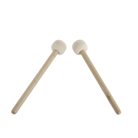 Factory Customs 36 cm Length Long Size Wooden Marching Drum Felt Bass Drumstick Felt Percussion Instrument for Kids