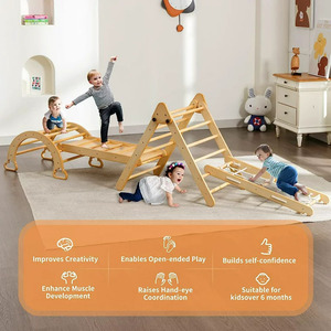 Juego de gimnasia Montessori para niños pequeños, marco de escalada de madera, juego de triángulo de pepinillo, juguetes de escalada para bebés, proveedor de <span class=keywords><strong>Triangulo</strong></span> Piklers - Product Image 3