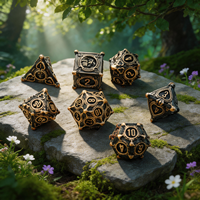 Jeu de dés polyédriques en métal pour RPG, cartes à jouer, Dungeons and Dragons