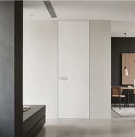 Portes en bois modernes invisibles à montage encastré personnalisées pour chambre à coucher, utilisation hôtelière, porte cachée sans cadre interne
