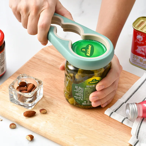 Abrelatas multifuncional 4 en 1, abridor de botellas de bebidas, abridor de tapas de cuatro posiciones, abridor de tapas antideslizante, 2 uds. - Product Image 6