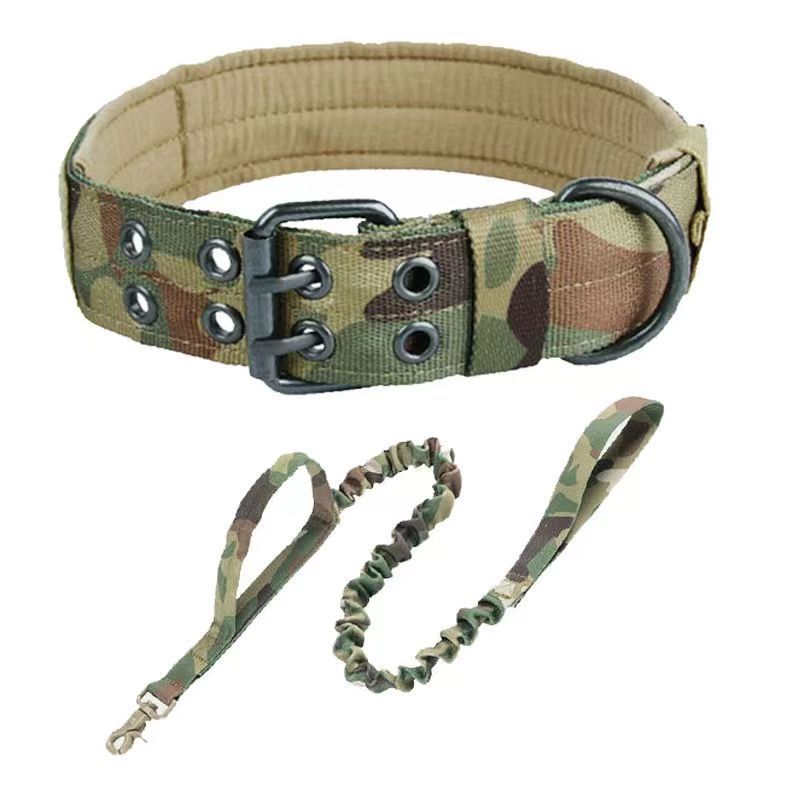 Camouflage-colored-elastic cord with hole for collar