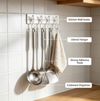 Crochets utilitaires pour salle de bain, supports muraux robustes pour serviettes, éponges, outils de toilettage et ustensiles de cuisine