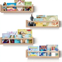 Ensemble de 4 étagères murales flottantes en pin pour enfants, ZJH, modernes, gain de place, pour la chambre d'enfant