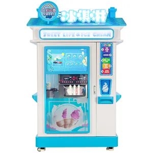 Support customized 24-hour self-service automatic smart yogurt ice cream machine touch screen soft ice cream vending machine