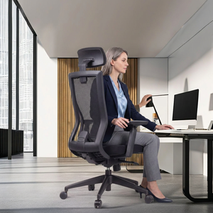 KINSHA MXA-01 Malaysia Manufacturer's Ergonomic <b>Mesh</b> Office Chair Lumbar Support PU Fabric Metal Modern Swivel <b>Power</b> Adjustable - Product Image 1