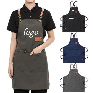 Tablier de cuisine en coton pur avec logo personnalisé, nouvelle collection, vêtements de travail pour la restauration, idéal pour les influenceurs et les entreprises alimentaires - Product Image 2