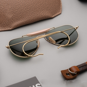 Gafas de <span class=keywords><strong>Sol</strong></span> de Piloto para Hombre, Estilo Aviador Clásico con Doble Puente, Patillas con Resorte y Sujeción a la Oreja, Polarizadas, para Conducir - Product Image 1