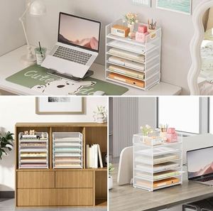 ถาดใส่เอกสาร 6 ชั้น แบบตาข่าย สำหรับจัดระเบียบเอกสารบนโต๊ะทำงาน พร้อมหูหิ้ว สามารถวางซ้อนกันได้ - Product Image 6
