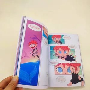 Layanan cetak buku cerita manga dewasa libros komik anak-anak sampul lembut kustom