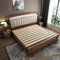 Lit double en bois massif, mobilier de chambre à coucher, cadre de lit blanc grand format avec matelas, mobilier de chambre à coucher grand format, vente chaude