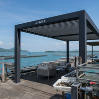 Pergola en aluminium Jiake 6063-T5 avec toit à lames motorisées pour ferme d'élevage de perles, terrasse, jardin, patio, gazebo extérieur, pavillon, terrasse