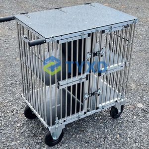 Chariot d'exposition <span class=keywords><strong>pour</strong></span> animaux de compagnie en aluminium argenté à quatre couchettes Chariot <span class=keywords><strong>pour</strong></span> <span class=keywords><strong>chien</strong></span> pliable de grande taille moyenne Motif animal Fermeture à bouton en métal - Product Image 4