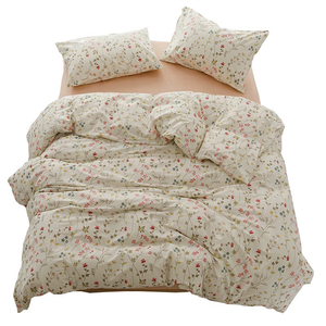 4pcs 100% Percale Cotton <strong>Floral</strong> Bed <strong>Sheet</strong> Set Yellow Flower Botanical Pattern Printed Luxury Crisp Soft Deep Pocket <strong>Fitted</strong> <strong>Sheet</strong> - Product Image 2
