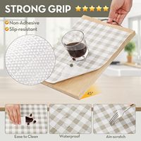 12in X 10ft Épais Forte Grip Non-Adhésif Tiroir Étagère Doublure Blanc Rayures En Plastique Étagère Tapis Coussinets pour Usage Cuisine