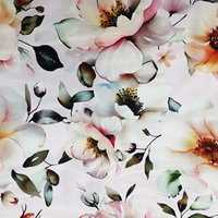 Tela Koshibo de Poliéster de Moda, Impresión Digital, Tela Koshibo Económica con Estampado Floral, Tela Crepé de Poliéster Koshibo para Vestidos