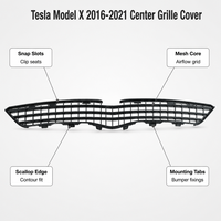 Grille supérieure avant pour Tesla Model X 2016-2021, panneau de grille central supérieur en plastique, pièce de rechange 1050143-00-E