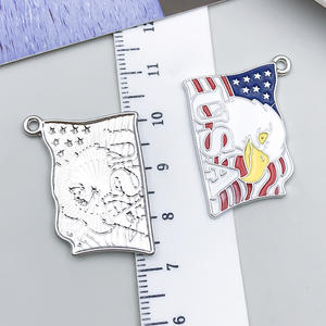 Alliage d'huile tombant Jour de l'Indépendance US DIY Bracelet Collier Porte-clés Pendentif Cross Border Bijoux Accessoires - Product Image 6