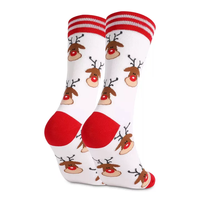 Chaussettes en coton personnalisées de Noël en gros, thème Père Noël, sapin de Noël, renne, chaussettes amusantes, originales, mignonnes, unisexes