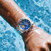 Montre de luxe pour homme de haute qualité, mouvement mécanique, acier inoxydable, montres-bracelets, étanche 3ATM, Reloj