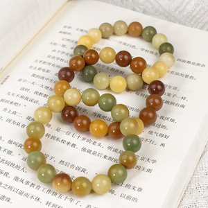 Bodhi Root <b>Bracelet</b> 12mm Weathered Candy Color Natural Stone Single Strand Unisex Gift - Product Image 3