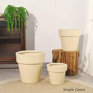 Maceta Extra Grande <span class=keywords><strong>de</strong></span> Cemento y Arcilla <span class=keywords><strong>de</strong></span> Magnesio, Estilo Nórdico, para Plantas Verdes <span class=keywords><strong>de</strong></span> Interior/Exterior - Product Image 4